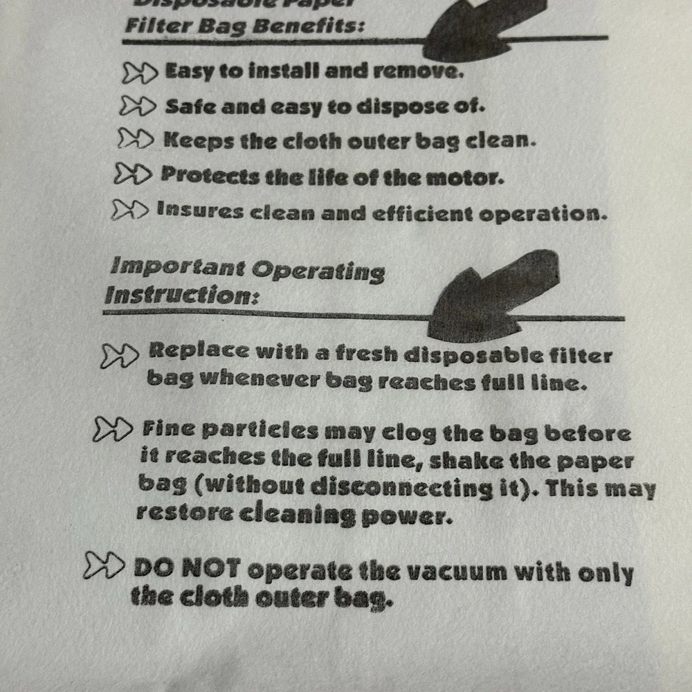 6 Pack MicroFine Liner Paper Vacuum Bags Replacement Disposable Filter‎ Bags